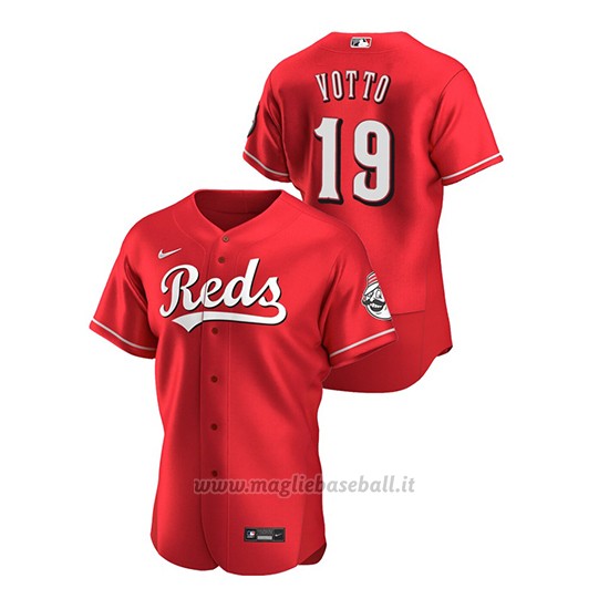 Maglia Baseball Uomo Cincinnati Reds 19 Joey Votto Autentico Alternato Rosso